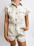 Hidden Gem Pu Leather Romper