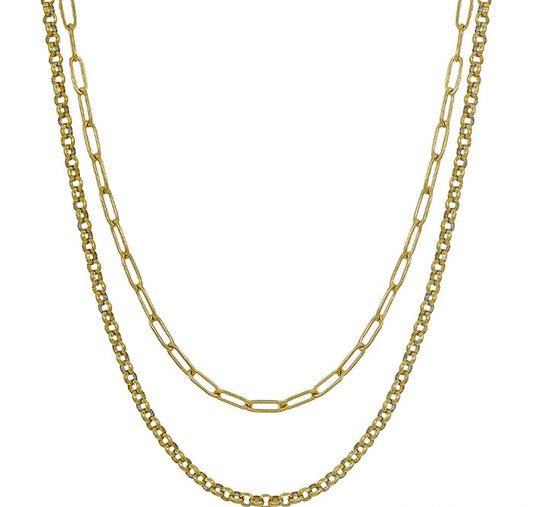 Gold Beaded Chain Necklace