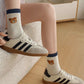 Brown Bear Knit Crew Socks