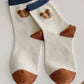 Brown Bear Knit Crew Socks