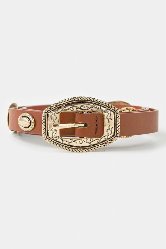 Concho Vegan Leather Belt