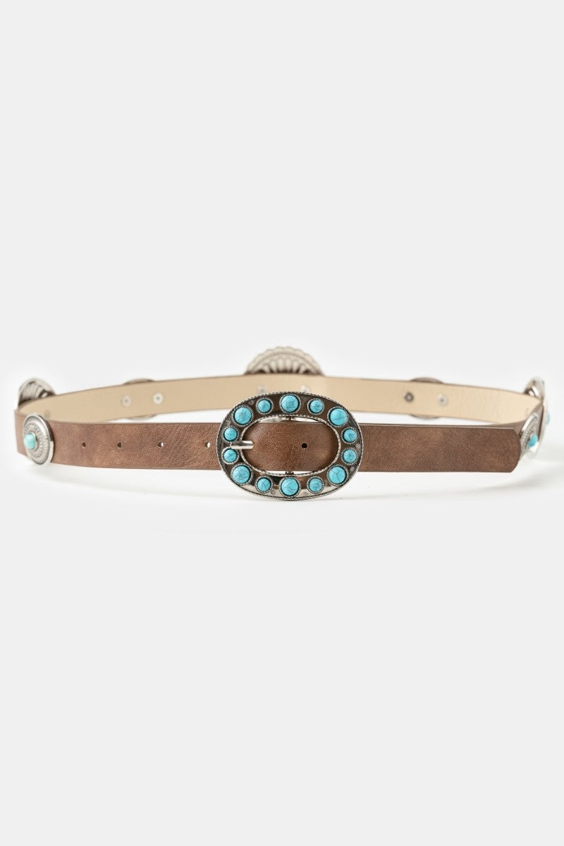 Western Turq Buckle Concho Belt