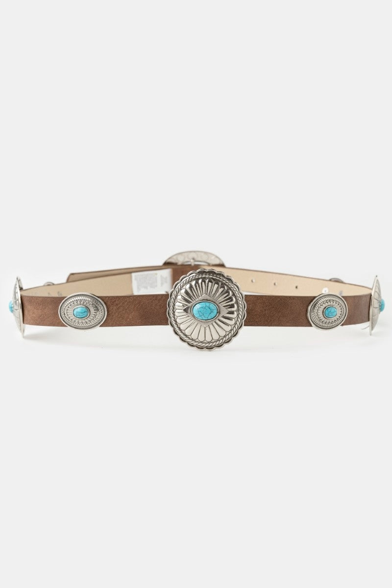 Western Turq Buckle Concho Belt