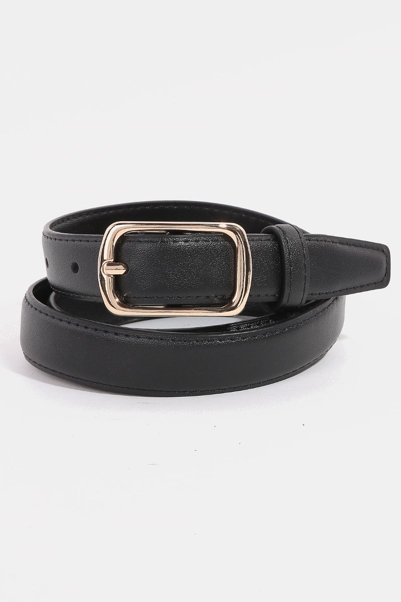 Metallic Rectangle Buckle Belt