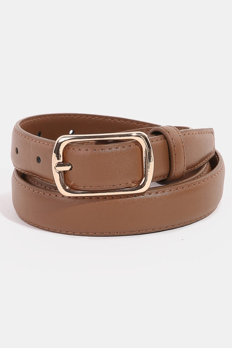 Metallic Rectangle Buckle Belt
