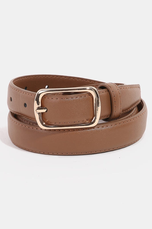 Metallic Rectangle Buckle Belt