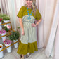 Olive Branch Striped Maxi Dress