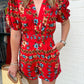 Aria Floral Ruffle Belted Romper