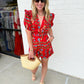 Aria Floral Ruffle Belted Romper