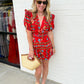 Aria Floral Ruffle Belted Romper