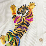 Rainbow Tiger Sequin Cardigan