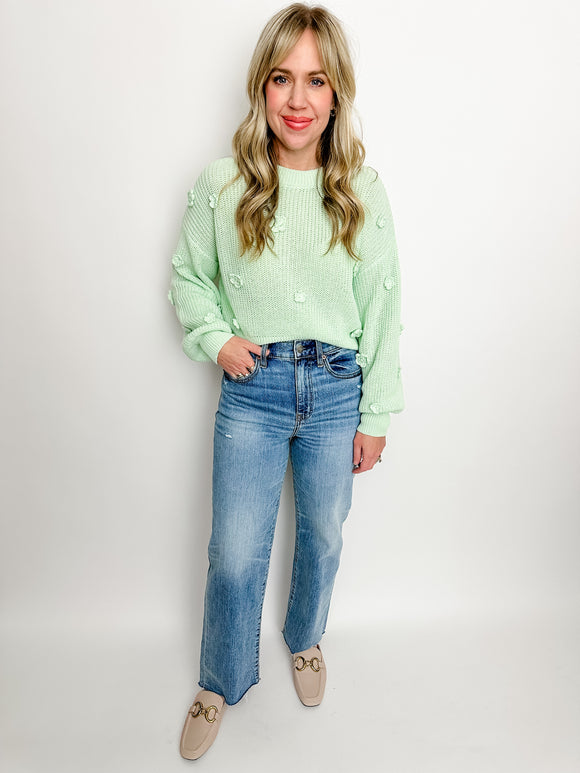 Rosette Cropped Sweater