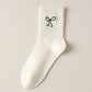 Bow Embroidered Crew Socks