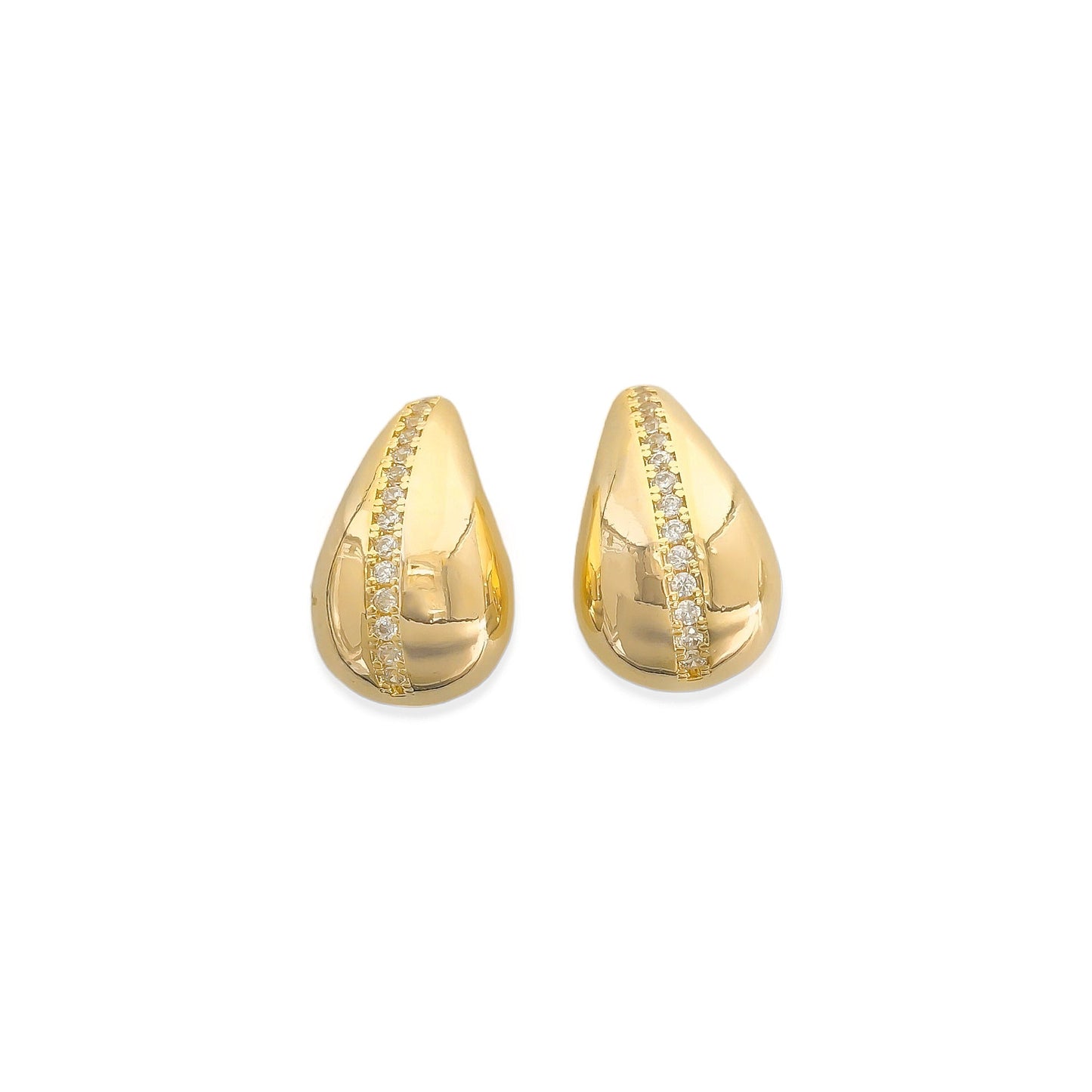 Mod CZ Teardrop Earrings