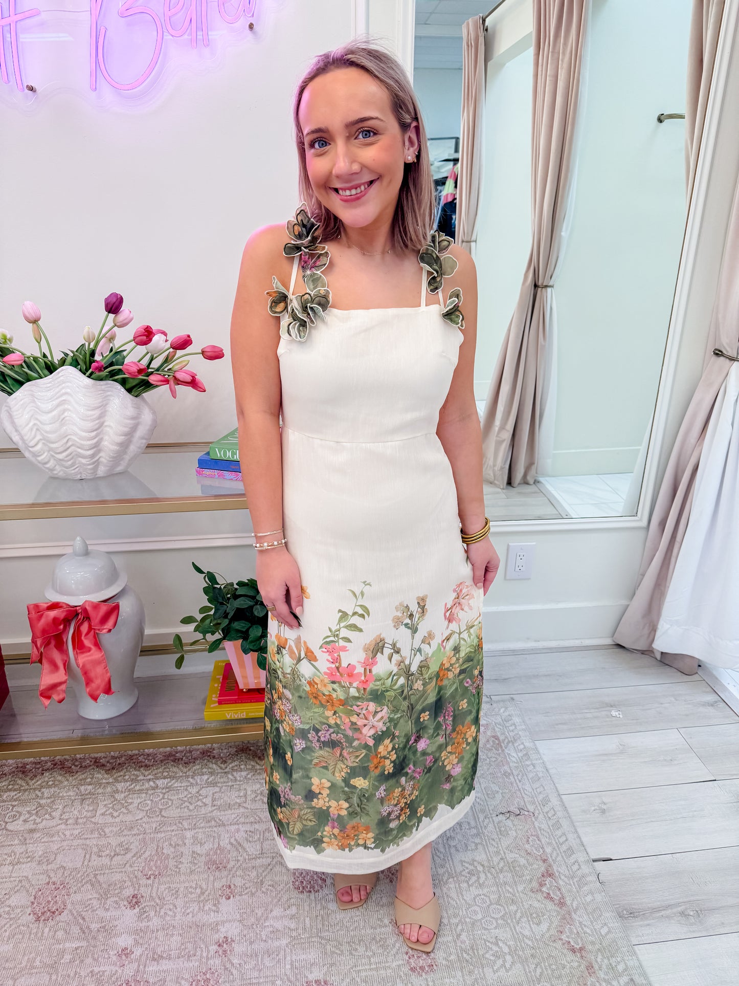 Eloise Braided Floral Midi Dress