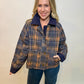 Plaid Printed Short Barn Jacket