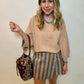 Bold Wrap Stripe Skort