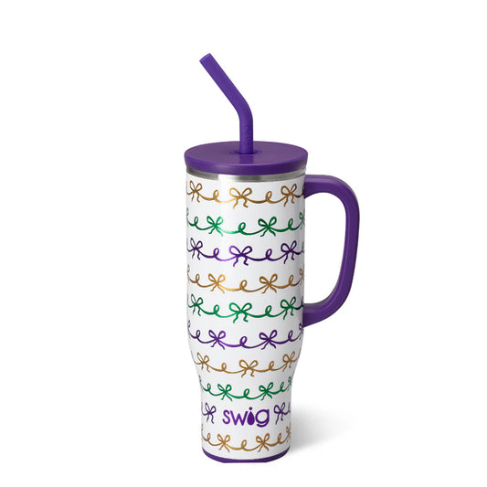 Swig Mega Mug 30oz-Mardi Gras Bows