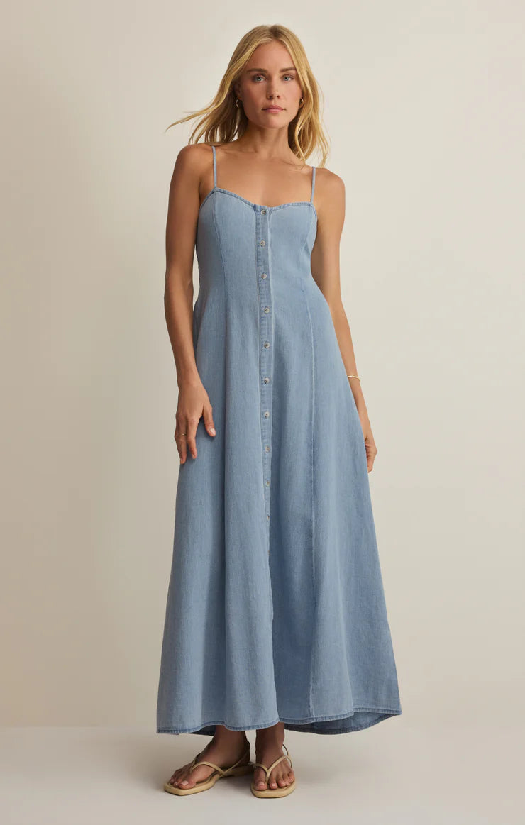 ZS Angel Eyes Chambray Midi Dress