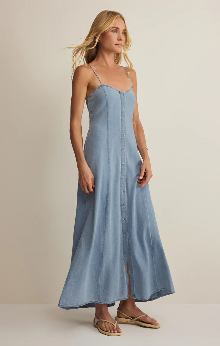 ZS Angel Eyes Chambray Midi Dress
