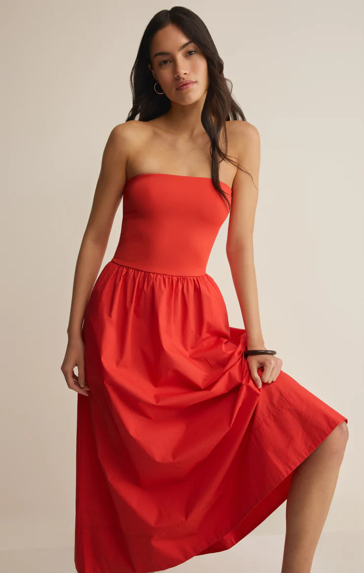 ZS Sunsought Strapless Midi Dress