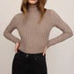 Hattie Silky Ribbed Mock Neck Top