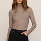 Hattie Silky Ribbed Mock Neck Top
