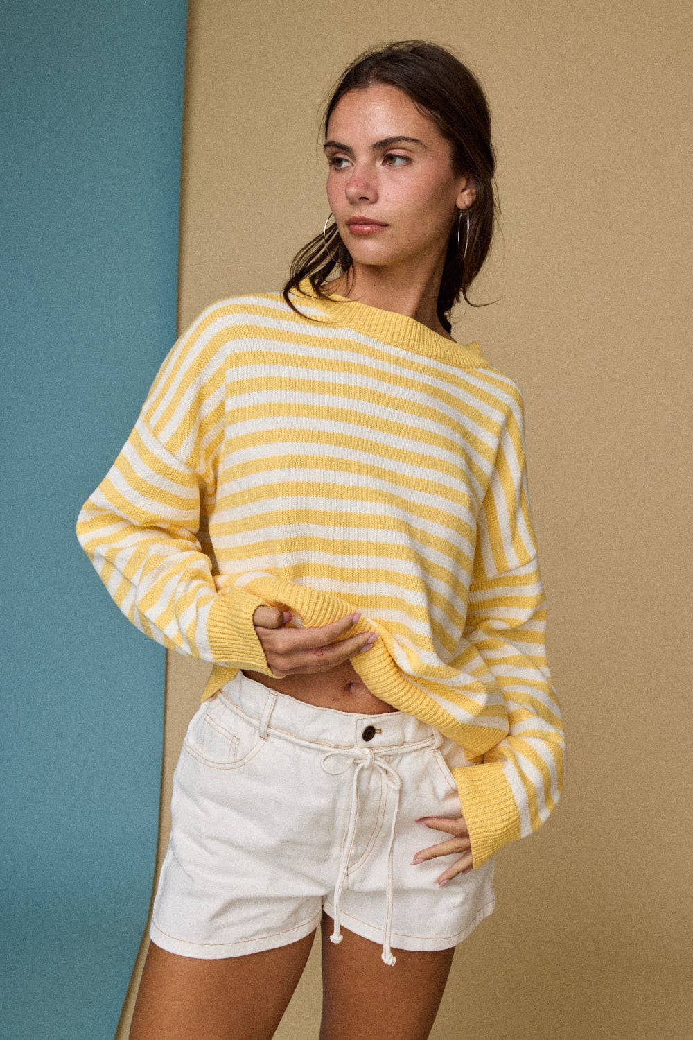 Blush Stripe Crewneck Sweater