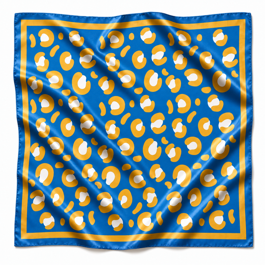 Blue & Gold Leopard Gameday Bandana Scarf