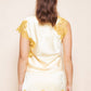 Gold Lace Trim Asymmetrical Top