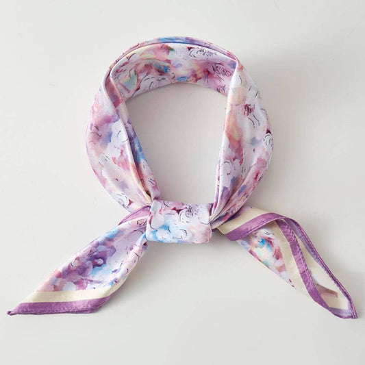 Watercolor Floral Silky Bandana Scarf