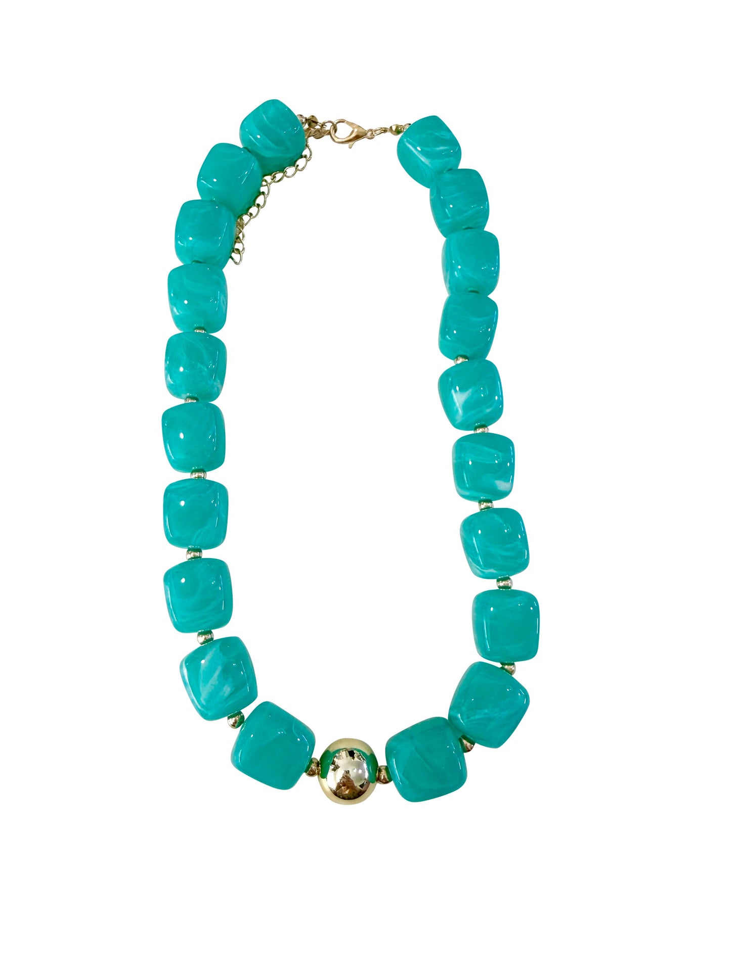 Jennifer Chunky Beaded Necklace- Turquoise
