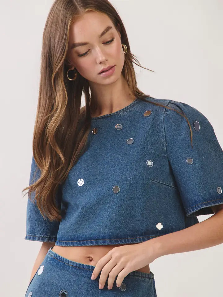 Disco Darling Denim Top