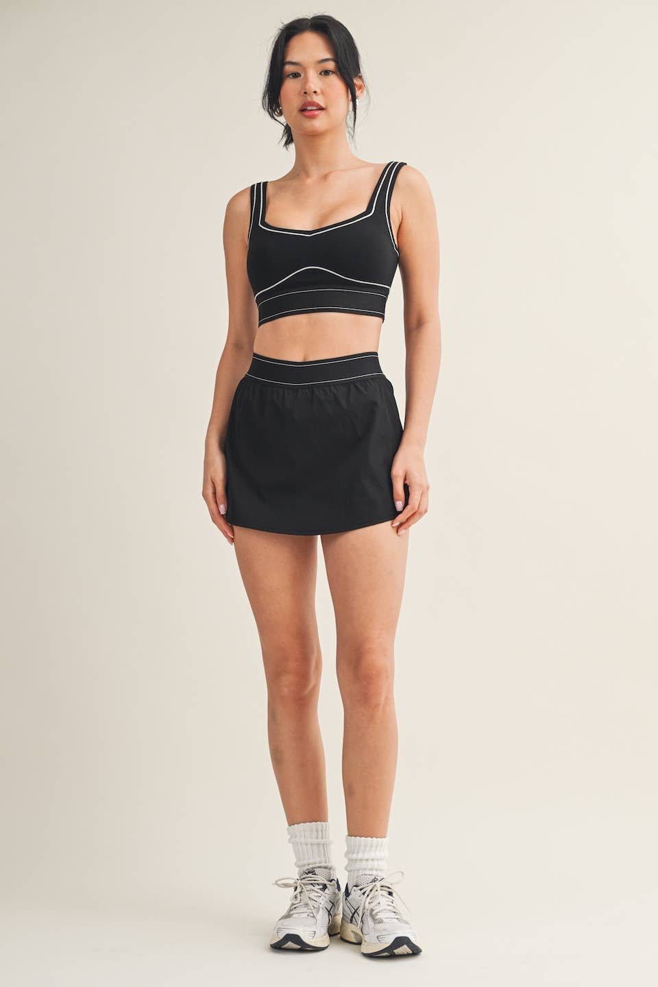Waistband Contrast Skort