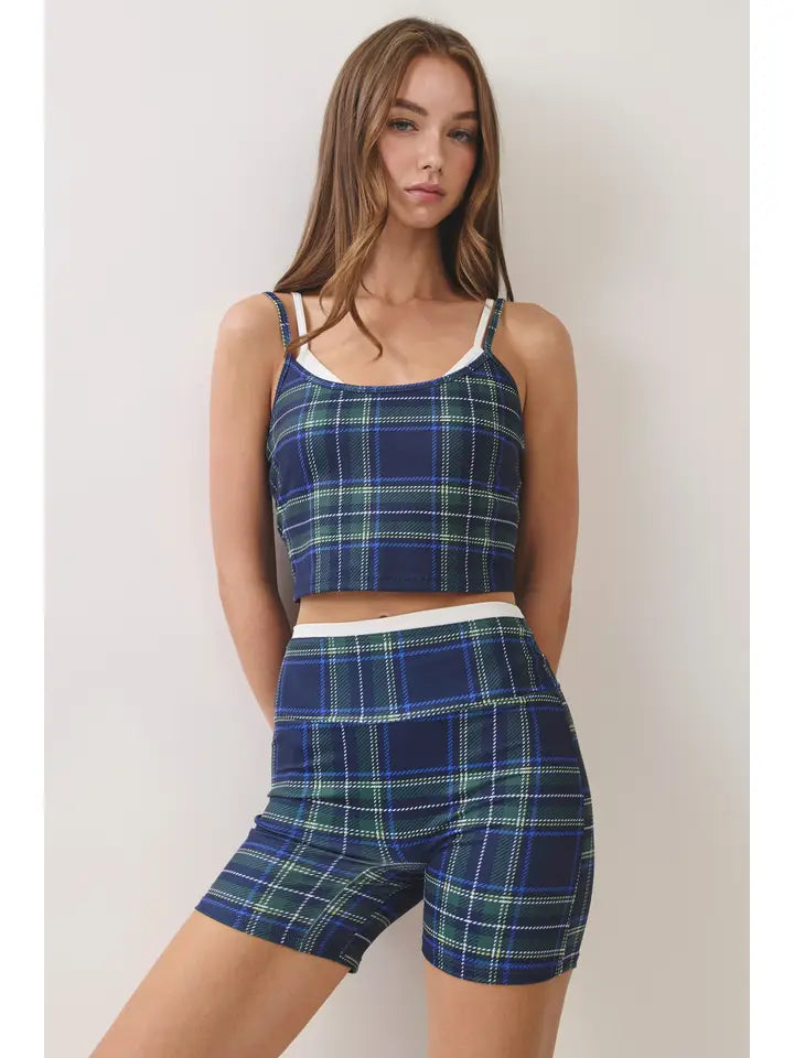 Fall Plaid Activewear Top