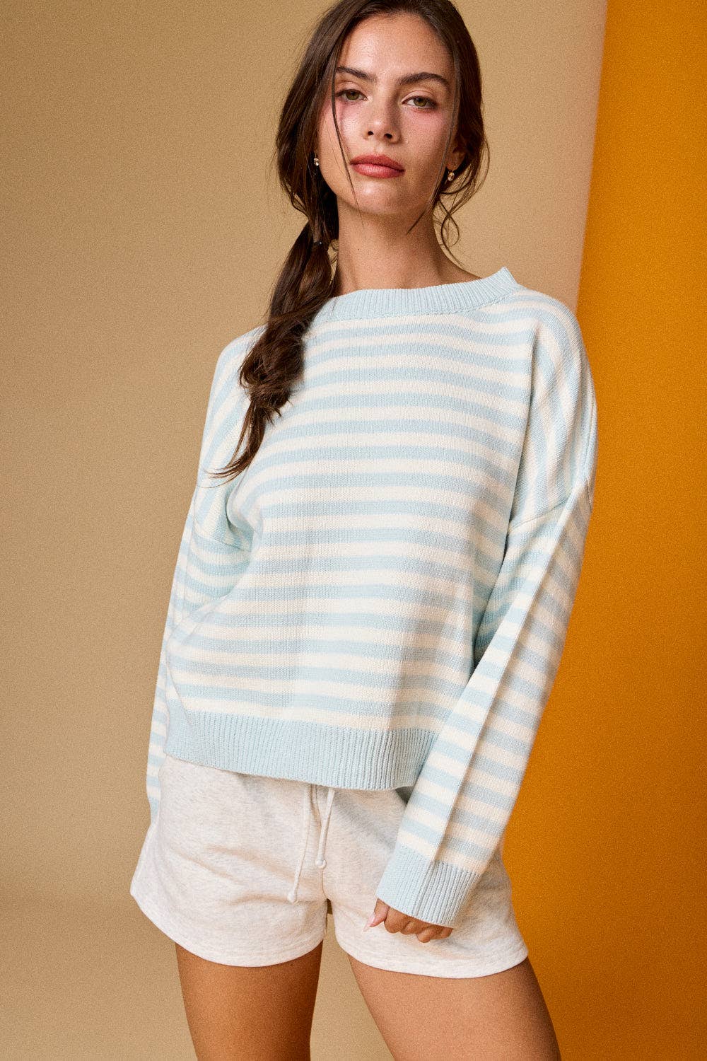Blush Stripe Crewneck Sweater