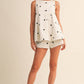 Polka Dot Denim Short Set