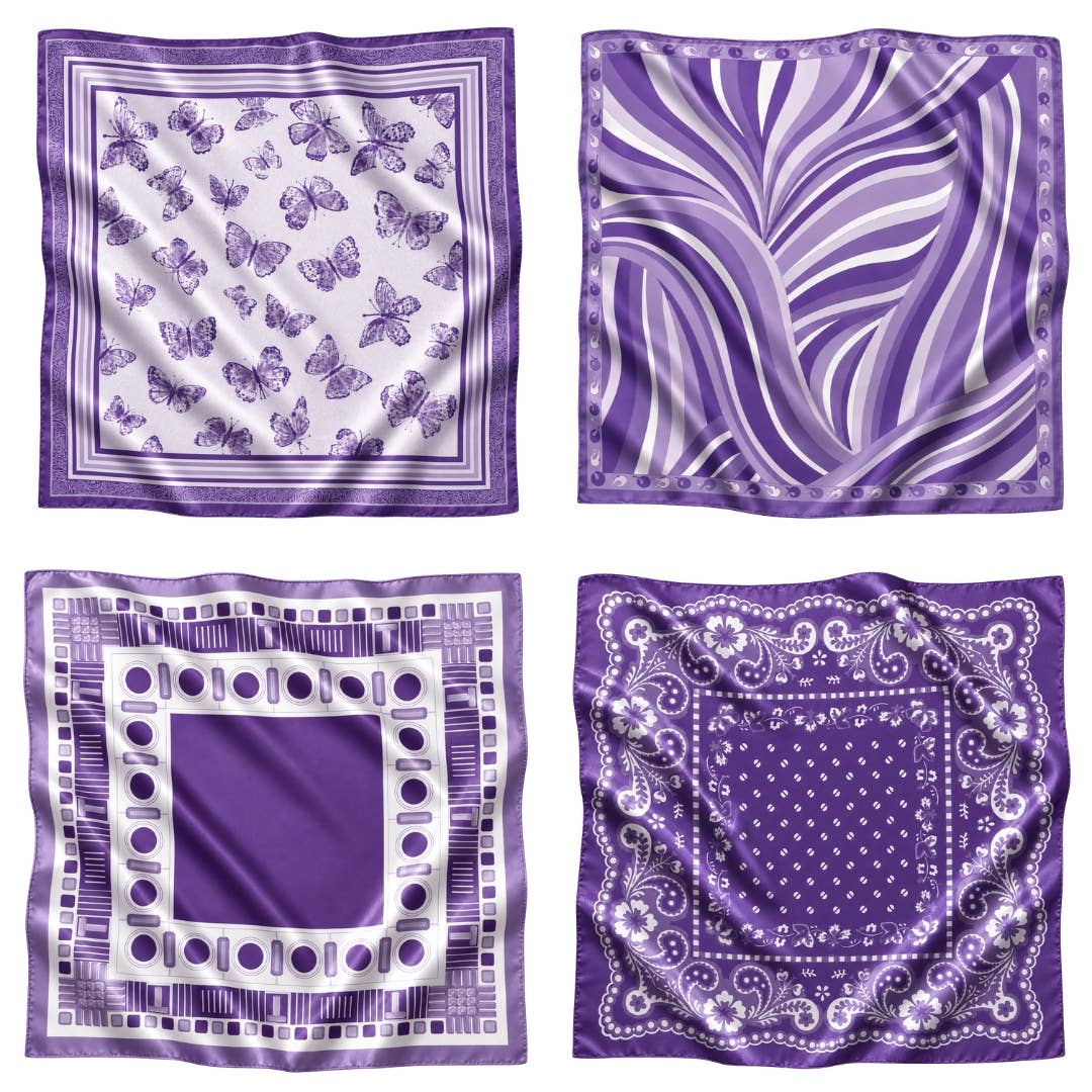 32" Purple & White Gameday Bandana Scarf