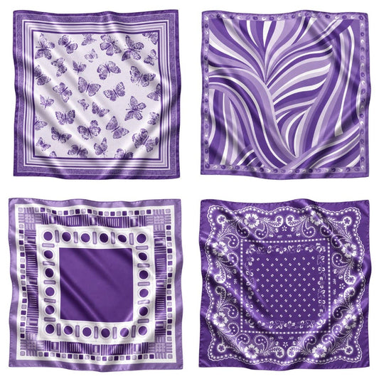 32" Purple & White Gameday Bandana Scarf