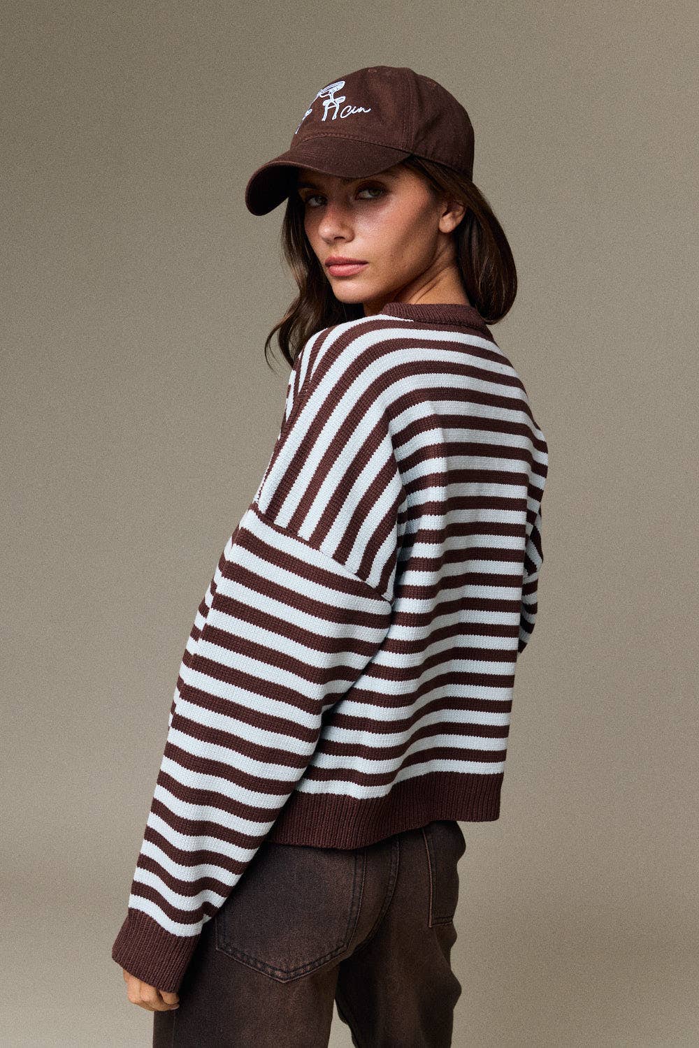 Blush Stripe Crewneck Sweater