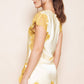 Gold Lace Trim Asymmetrical Top