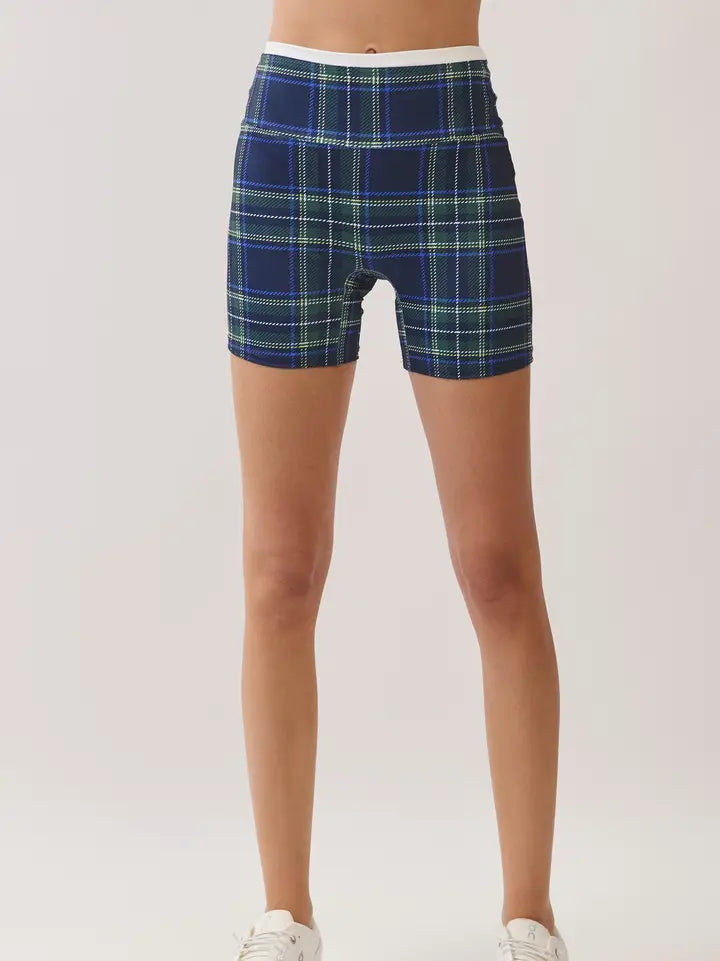 Fall Plaid Activewear Shorts