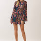 Floral Print Bell Sleeve Mini Dress