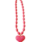 Roxie Necklace with Heart Charm Hot Pink