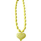 Roxie Yellow Beaded Necklace with Heart Charm