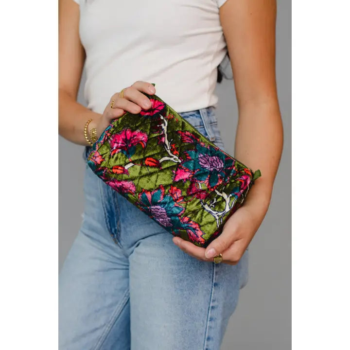 Multicolored Floral Travel Pouch