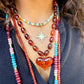 Roxie Tortoise Beaded Necklace with Heart Charm