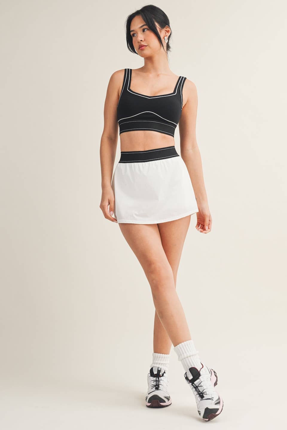 Waistband Contrast Skort