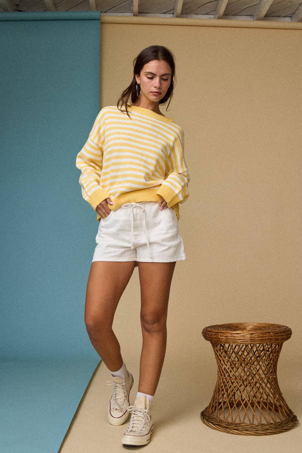 Blush Stripe Crewneck Sweater