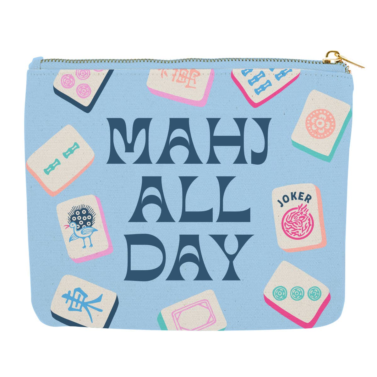 Mahj All Day Zipper Canvas Card Pouch
